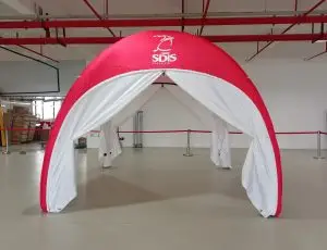tente air captif sdis phodia communication marketing gonflable